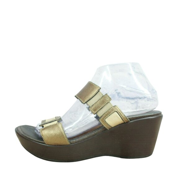 Naot Treasure Grecian Copper Brown Leather Slip-on Wedge Sandal Size 9.5 - Picture 1 of 10